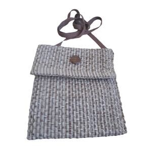 Earth Ender Woven Cross body brown boho festival Lagenlook bag.